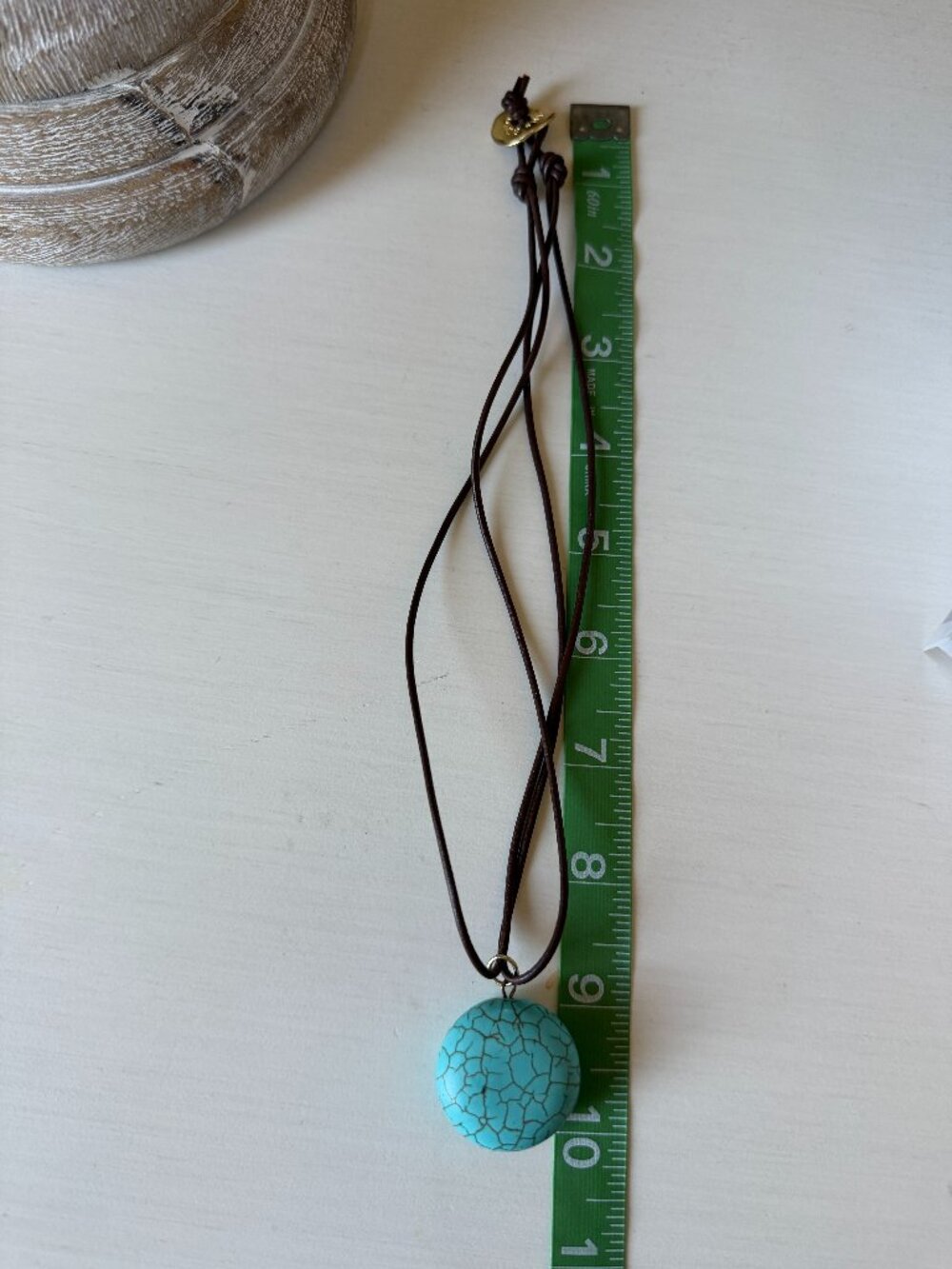 Athens Protasis Blue Howlite Pendant Leather Cord Necklace - Picture 8 of 8